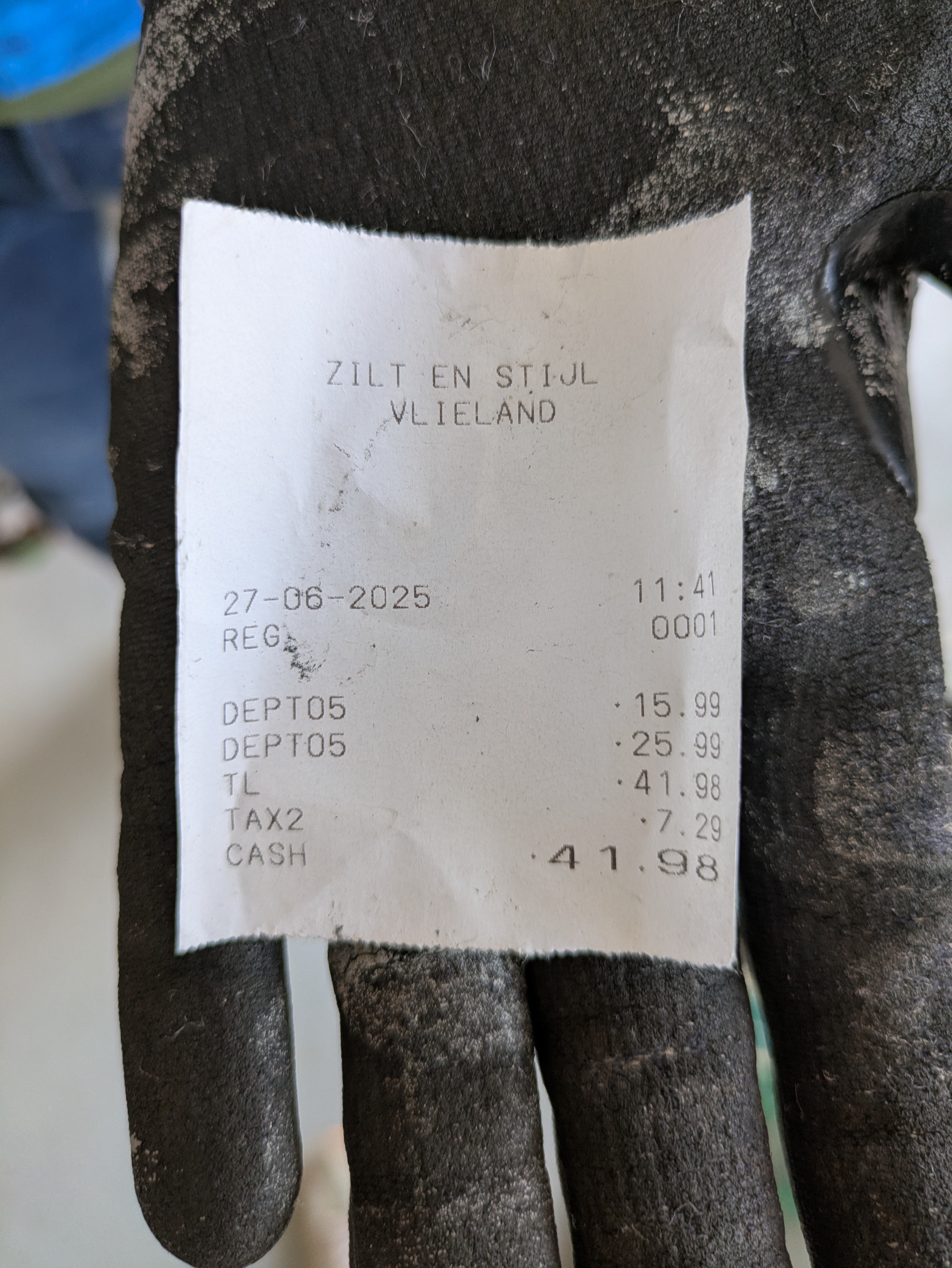 Aankoopdatum 27 juni 11:41, wij waren toen al bezig met opruimen